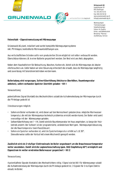Eigenstromnutzung